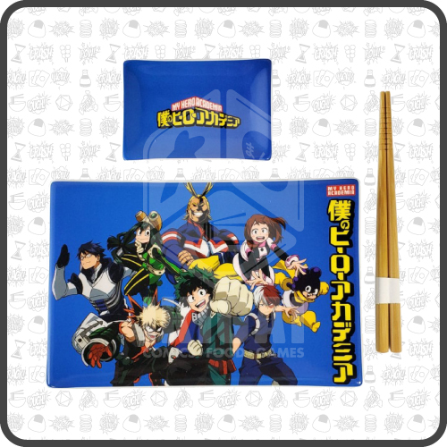 my hero academia ceramic sushi set e bacchette