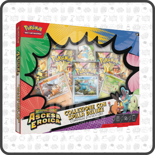 Pokemon Megaevoluzioni Ascesa Eroica Collezione Con Spilla Deluxe Compagni D'Avventura