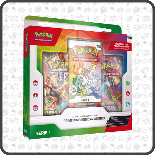 Pokemon-Megaevoluzioni-Primi-Compagni-D'Avventura-Collezione-Illustrazione
